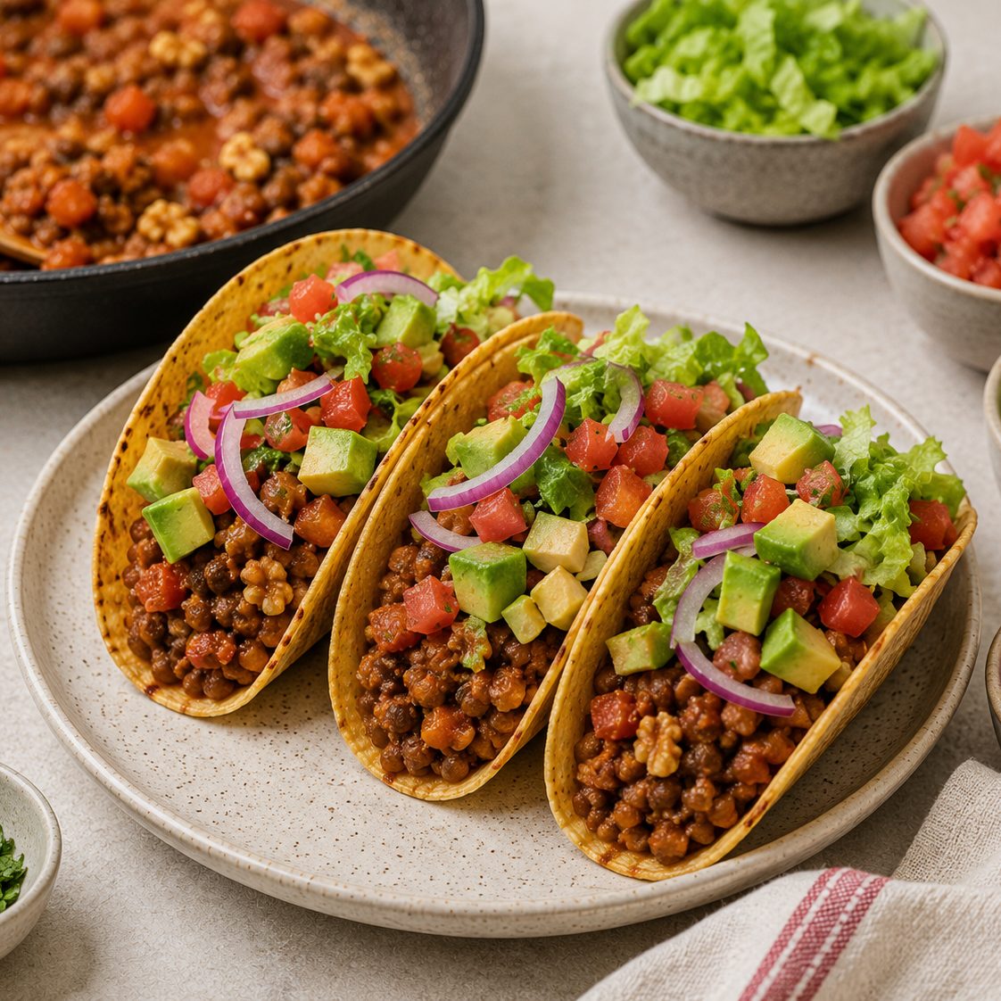 Taco z "mięsem" z orzechów włoskich