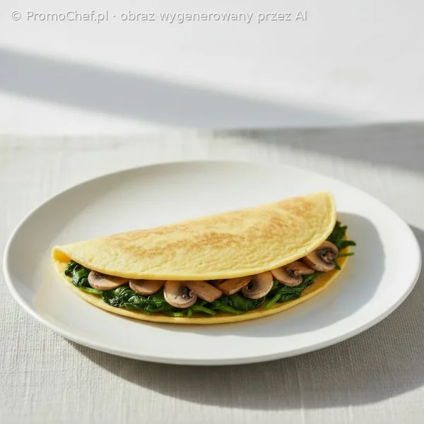 Omlet z pieczarkami i szpinakiem