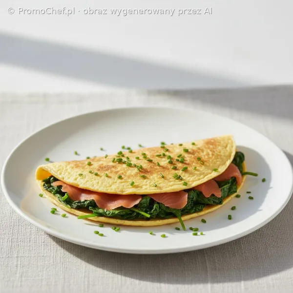 Omlet z łososiem i szpinakiem