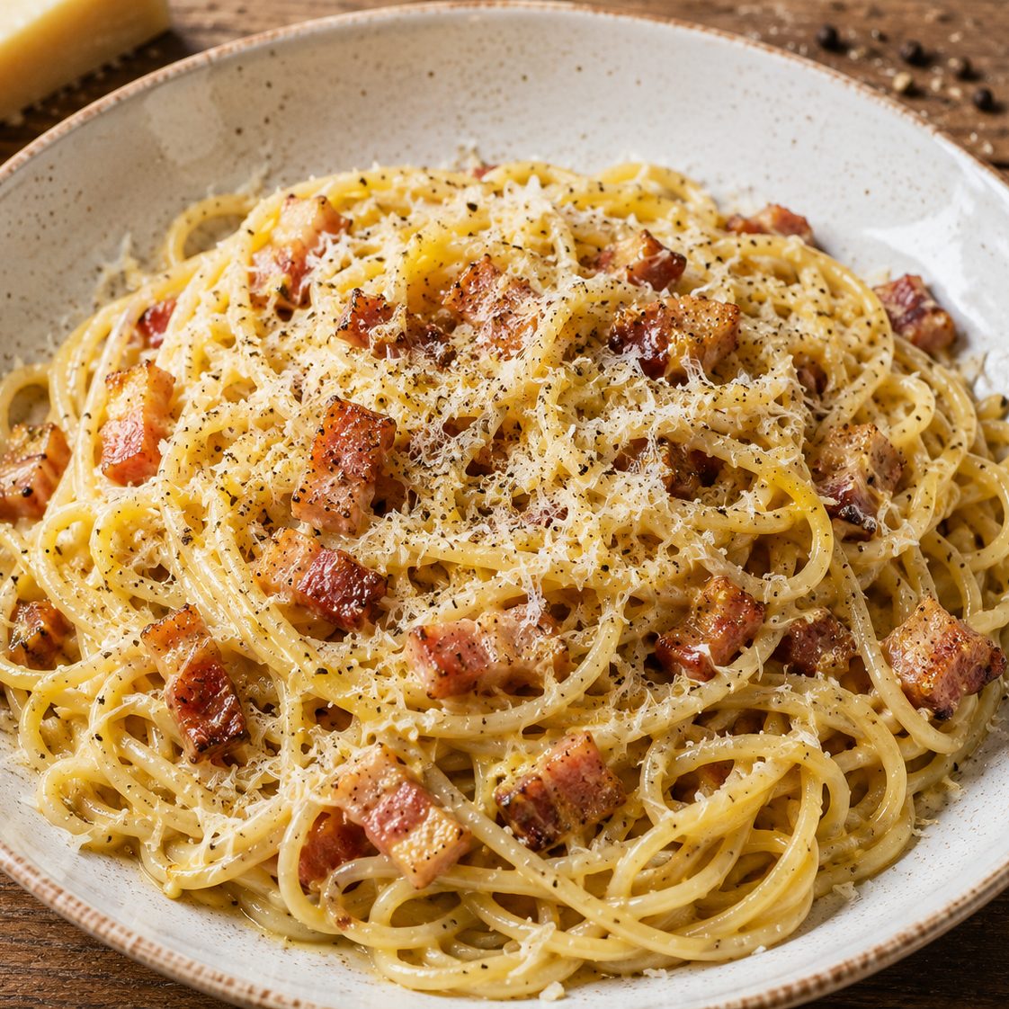 Makaron z boczkiem i śmietaną (carbonara)