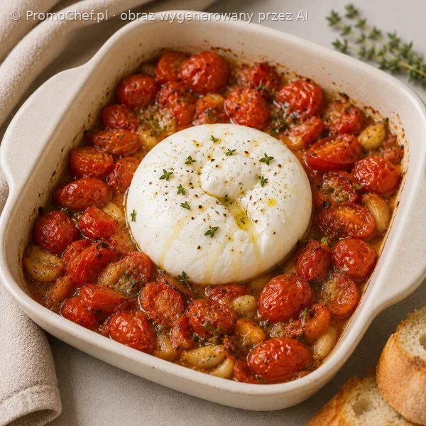 Pieczone pomidorki z burratą