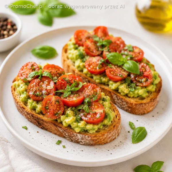 Bruschetta z awokado i pomidorkami koktajlowymi