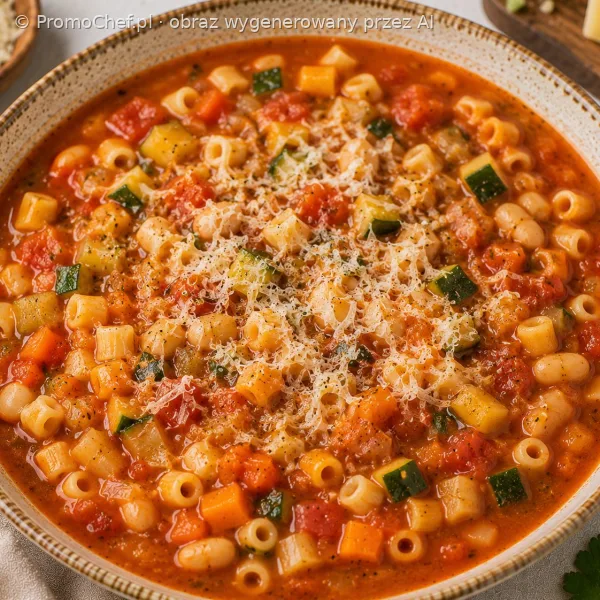 Minestrone z fasolą i warzywami