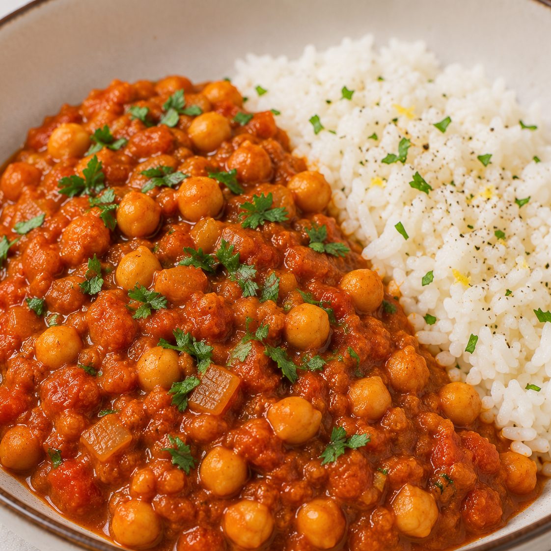 Curry z ciecierzycy i pomidorów