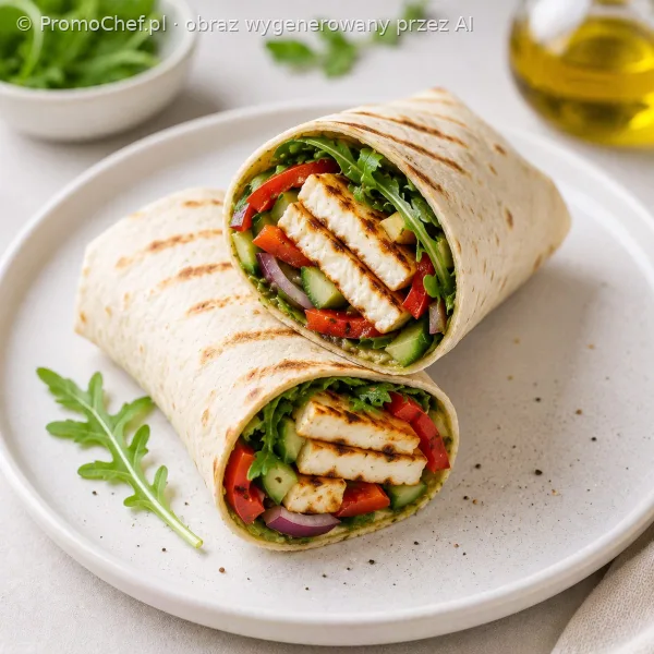 Wrap z grillowanym halloumi i warzywami