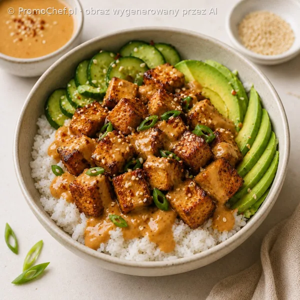 miski z orzechowym tofu