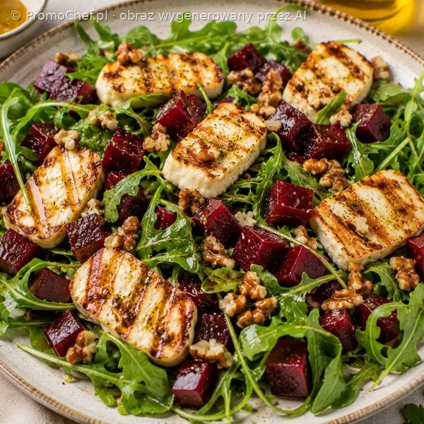 Sałatka z grillowanym halloumi i burakami