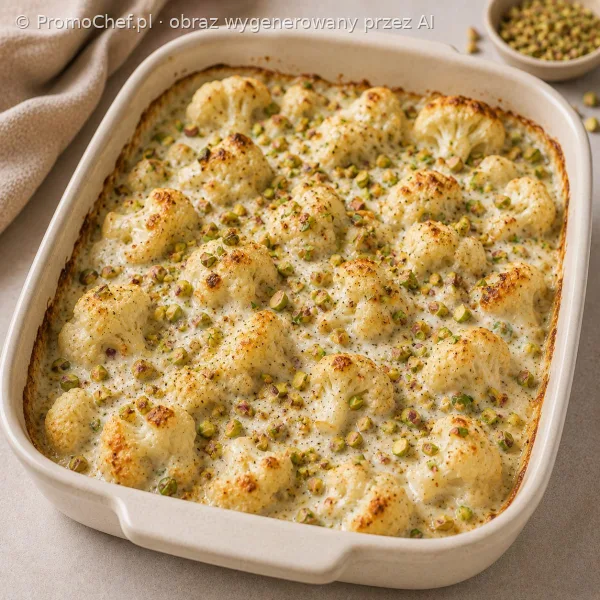 Zapiekany kalafior z gorgonzolą i pistacjami